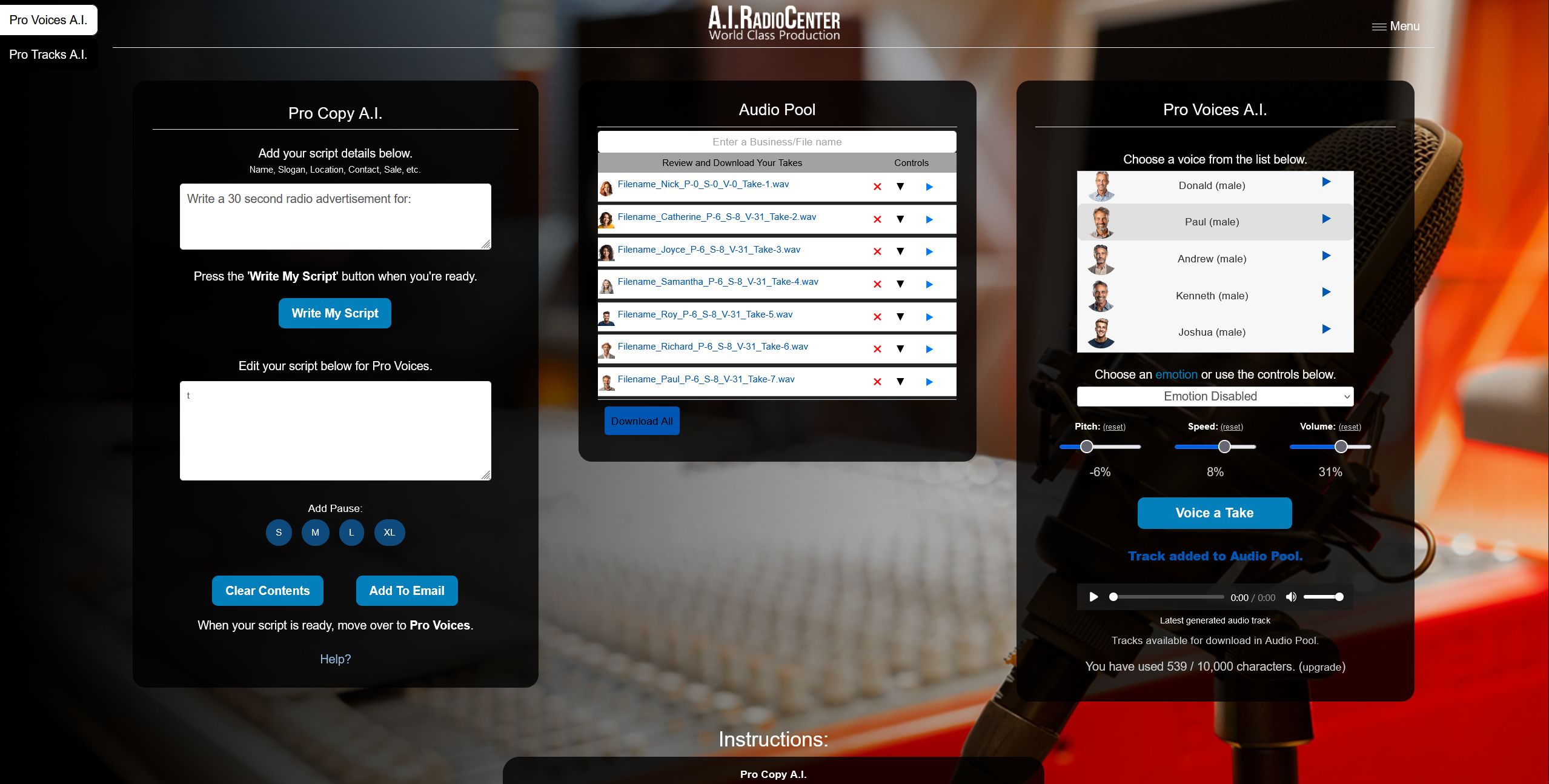 ss PAGE pro voices ai